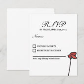 D'accompagnement Carte de réponse de mariage floral aux coquelicots (Devant / Derrière)