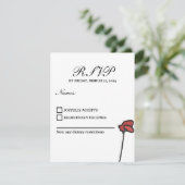 D'accompagnement Carte de réponse de mariage floral aux coquelicots (Debout devant)