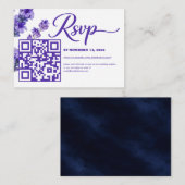 D'accompagnement Carte de réponse de mariage floral avec code QR (Devant / Derrière)