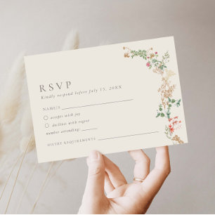 D'accompagnement Carte de réponse de mariage floral de jardin de fl