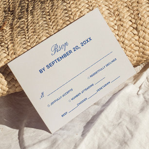 D'accompagnement Carte de réponse de mariage ivoire et bleu marine