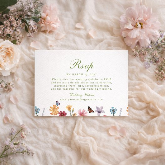 D'accompagnement Carte de réponse de mariage Jardin de fleurs sauva