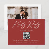 D'accompagnement Carte de réponse de mariage marron moderne (Devant / Derrière)