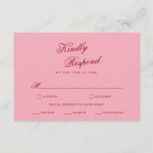 D'accompagnement Carte de réponse de mariage minimaliste à écriture