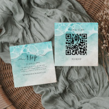 Carte de réponse de mariage moderne avec code QR p