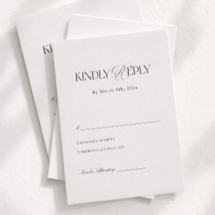 D'accompagnement Carte de réponse de mariage moderne noir et blanc