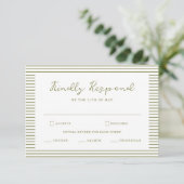 D'accompagnement Carte de réponse de mariage moderne vert olive (Debout devant)