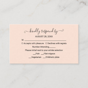 D'accompagnement Carte de réponse de mariage Monogram Peach Rose