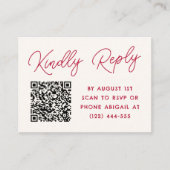 D'accompagnement Carte de réponse de mariage QR Code Cadre ondulé R (Devant)