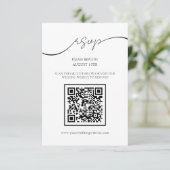 D'accompagnement Carte de réponse de mariage QR Code écriture éléga (Debout devant)