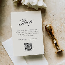 Carte de réponse de mariage QR Code en écriture cl