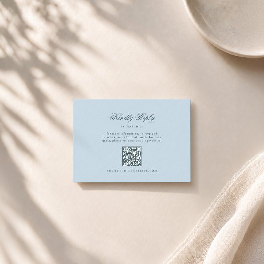 D'accompagnement Carte de réponse de mariage QR Code Hiver Bleu Gla