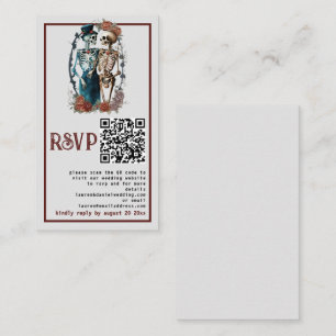 D'accompagnement Carte de réponse de mariage QR couple squelette fl