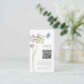 D'accompagnement Carte de réponse de mariage QR Fleur sauvage Papil (Debout devant)