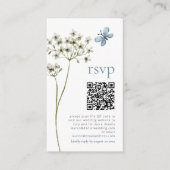 D'accompagnement Carte de réponse de mariage QR Fleur sauvage Papil (Devant)