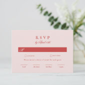 D'accompagnement Carte de réponse de mariage Raspberry Blush (Debout devant)