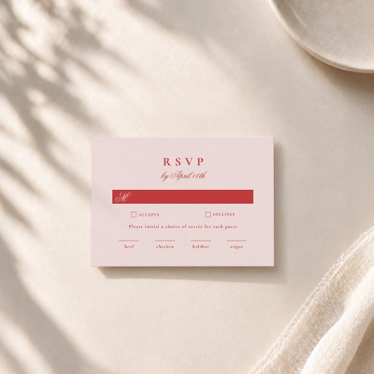 D'accompagnement Carte de réponse de mariage Raspberry Blush
