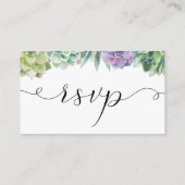 D'accompagnement Carte de réponse de mariage succulente en ligne (Dos)