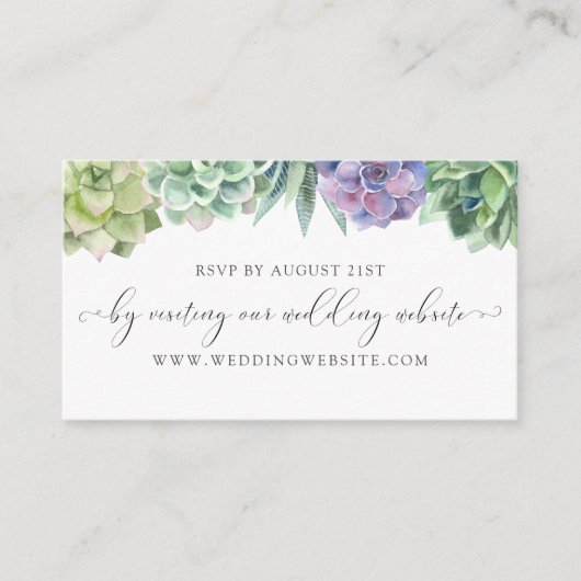 D'accompagnement Carte de réponse de mariage succulente en ligne (Devant)