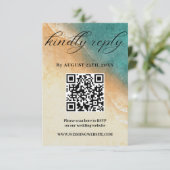 D'accompagnement Carte de réponse de mariage tropical sur la plage (Debout devant)