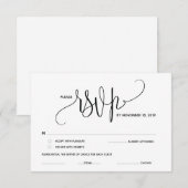 D'accompagnement Carte de réponse d'élégance moderne RSVP (Devant / Derrière)