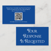D'accompagnement Carte de réponse du code QR du RSVP bleu de diplôm (Devant / Derrière)