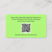 D'accompagnement Carte de réponse du code QR RSVP (Devant)