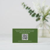 D'accompagnement Carte de réponse du code QR RSVP blanc vert (Debout devant)