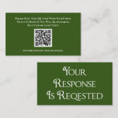 D'accompagnement Carte de réponse du code QR RSVP blanc vert (Devant / Derrière)