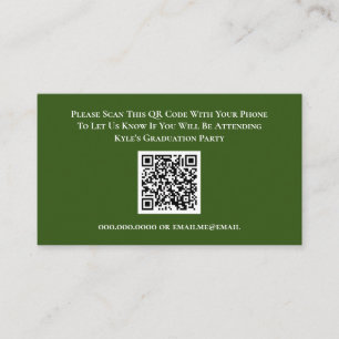 D'accompagnement Carte de réponse du code QR RSVP blanc vert
