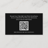 D'accompagnement Carte de réponse du code QR RSVP noir blanc (Devant)