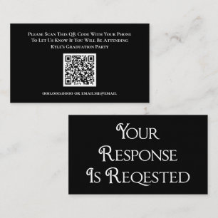 D'accompagnement Carte de réponse du code QR RSVP noir blanc