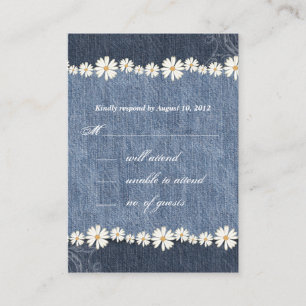D'accompagnement Carte de réponse du Mariage Denim n Daisies