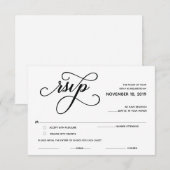 D'accompagnement Carte de réponse élégante classique RSVP (réponse) (Devant / Derrière)