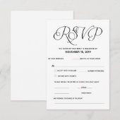 D'accompagnement Carte de réponse élégante classique RSVP (réponse) (Devant / Derrière)