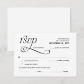 D'accompagnement Carte de réponse élégante classique RSVP (réponse) (Devant / Derrière)