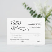 D'accompagnement Carte de réponse élégante classique RSVP (réponse) (Debout devant)
