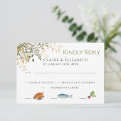 D'accompagnement Carte de réponse élégante pour mariage (Debout devant)