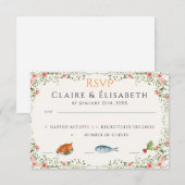D'accompagnement Carte de réponse élégante pour mariage (Devant / Derrière)