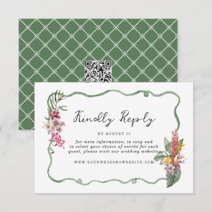 D'accompagnement Carte de réponse en ligne pour mariage tropical bi
