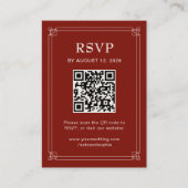 D'accompagnement Carte de réponse et code QR pour mariage de fêtes (Devant)
