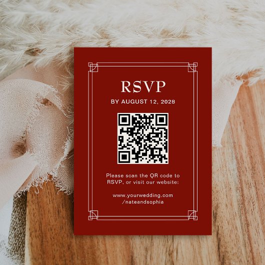 D'accompagnement Carte de réponse et code QR pour mariage de fêtes