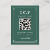 D'accompagnement Carte de réponse et QR Code pour mariage de fêtes (Devant)