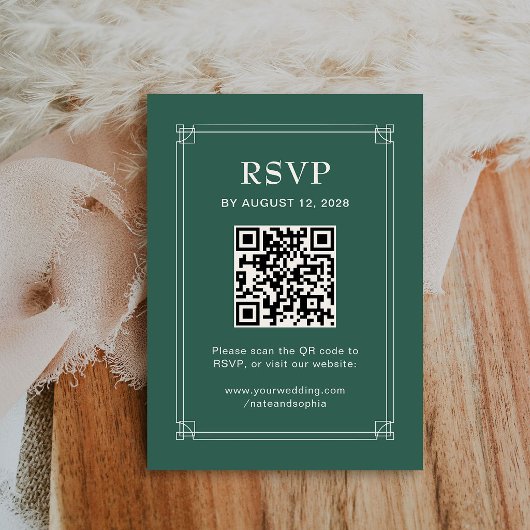 D'accompagnement Carte de réponse et QR Code pour mariage de fêtes
