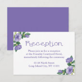 D'accompagnement Carte de réponse Fleur Aquarelle Violet Floral (Devant / Derrière)