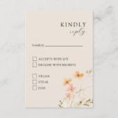 D'accompagnement Carte de réponse Floral Boho avec choix de repas (Devant)