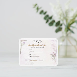 D'accompagnement Carte de réponse florale minimaliste moderne Ros