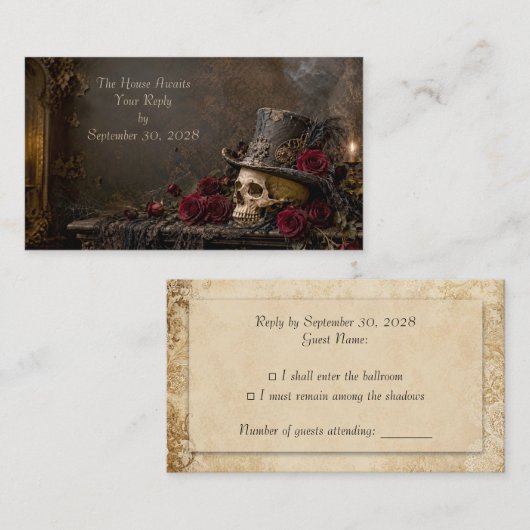 D'accompagnement Carte de réponse gothique Steampunk (Devant / Derrière)