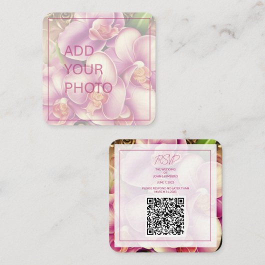 D'accompagnement Carte de réponse incluse avec QR code pour mariage (Devant / Derrière)