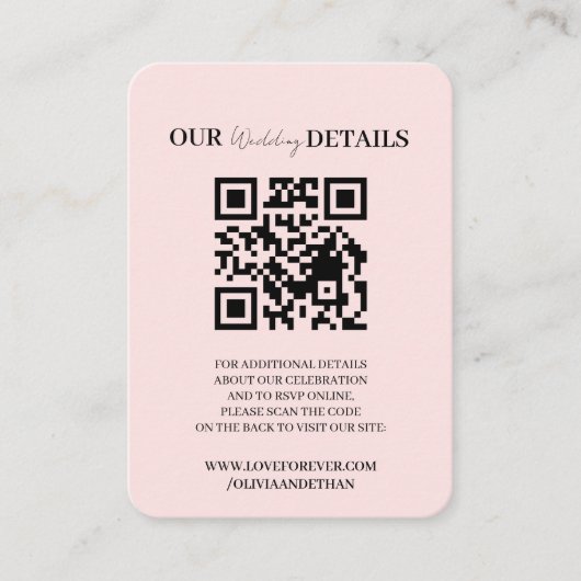D'accompagnement Carte de réponse incluse avec site web de mariage (Devant)